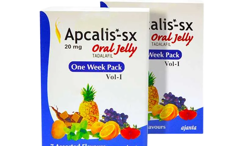 Apcalis Oral Jelly 20 mg tadalafil in gel orale gusti fruttati