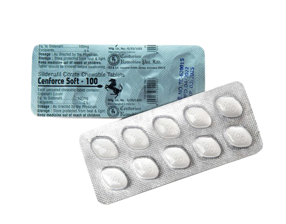 Cenforce Soft 100 mg compresse masticabili sildenafil