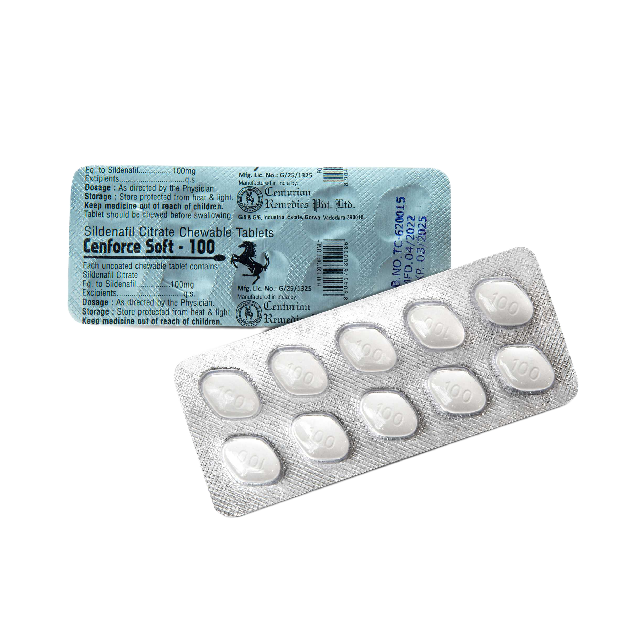 Cenforce Soft 100 mg compresse masticabili sildenafil