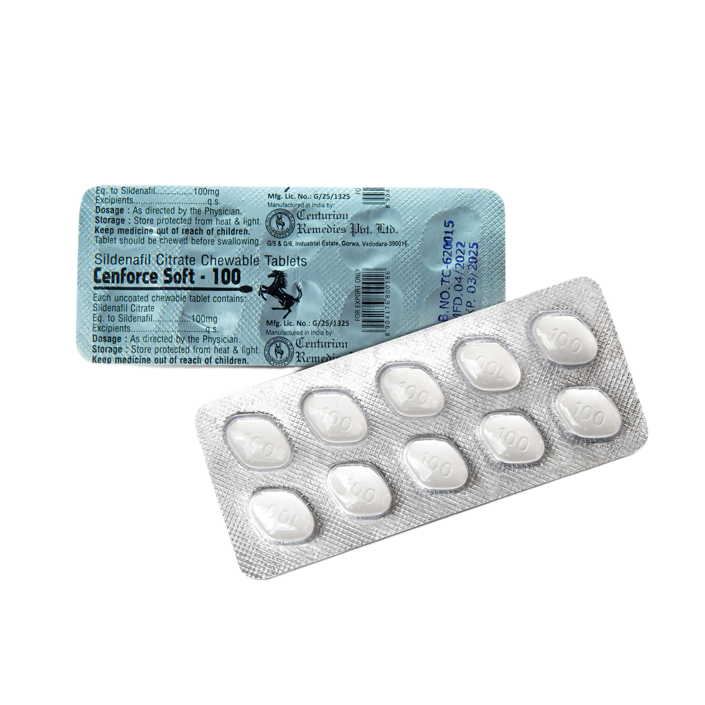 Cenforce Soft 100 mg compresse masticabili sildenafil