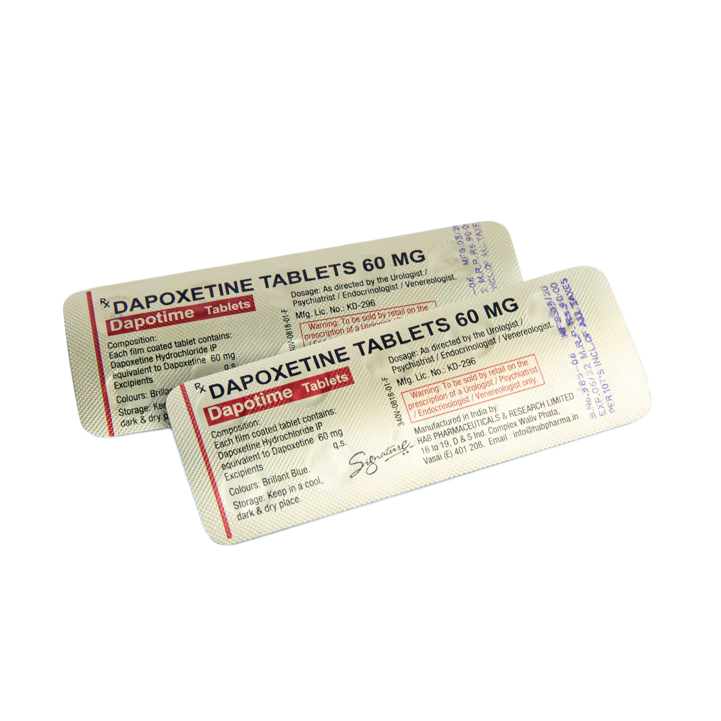 Blister Dapoxetina 60 mg 10 compresse