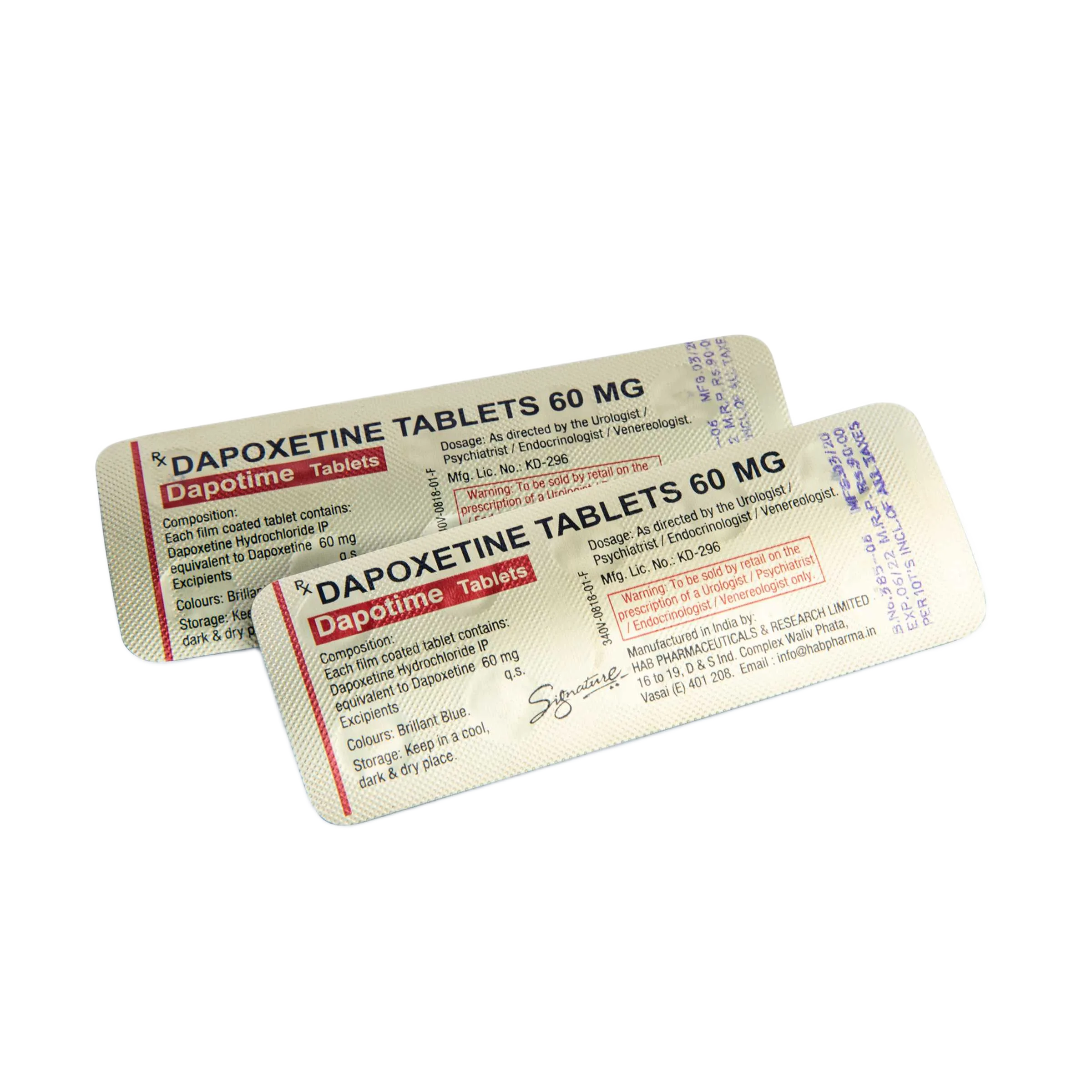 Blister Dapoxetina 60 mg 10 compresse