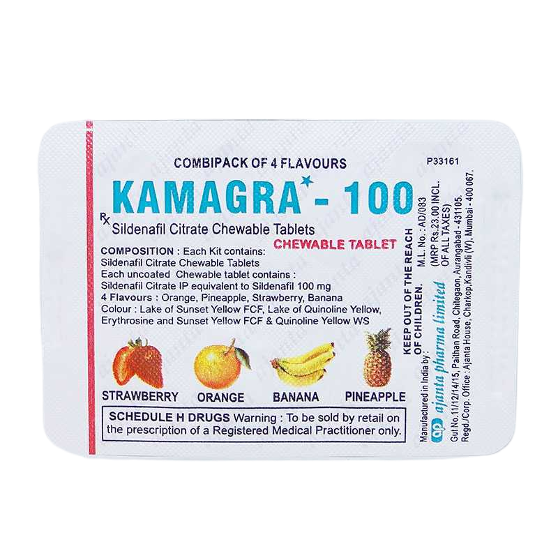 Blister Kamagra Chewable 100 mg gusto frutta