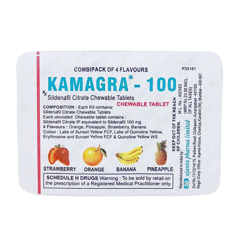 Blister Kamagra Chewable 100 mg gusto frutta
