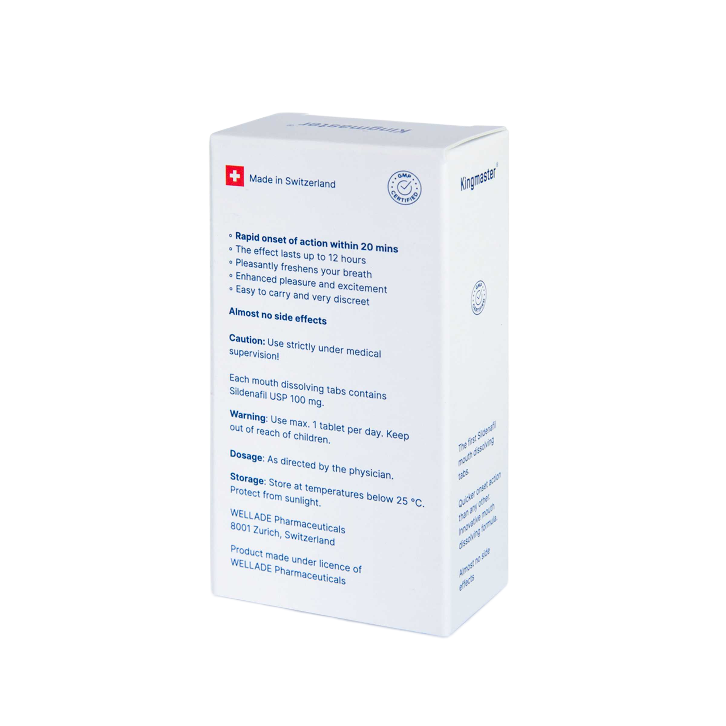 Confezione Kingmaster 100 mg Wellade Pharmaceuticals
