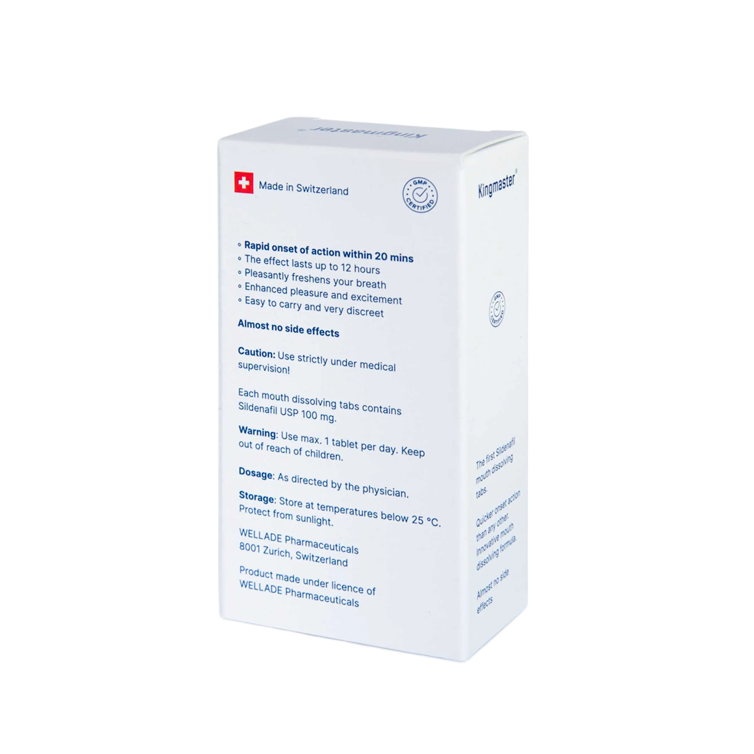 Confezione Kingmaster 100 mg Wellade Pharmaceuticals