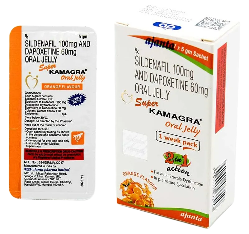 Kamagra Super Oral Jelly 160 mg gel sildenafil dapoxetina